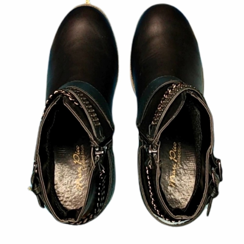 Marc Pico Black Abby Strap & Chain Ankle Booties - Picture 5 of 11